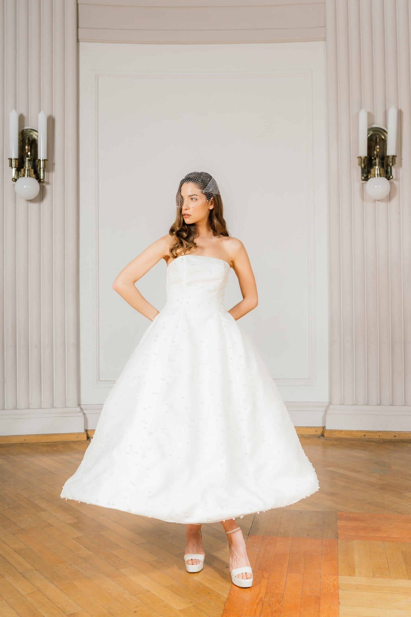 Korzetirana midi vjenčanica Audrey - Slika 10