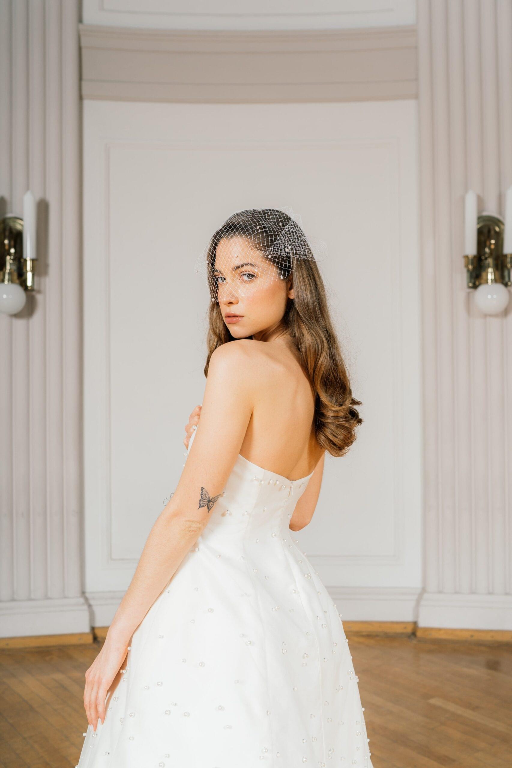 Korzetirana midi vjenčanica Audrey - Slika 8