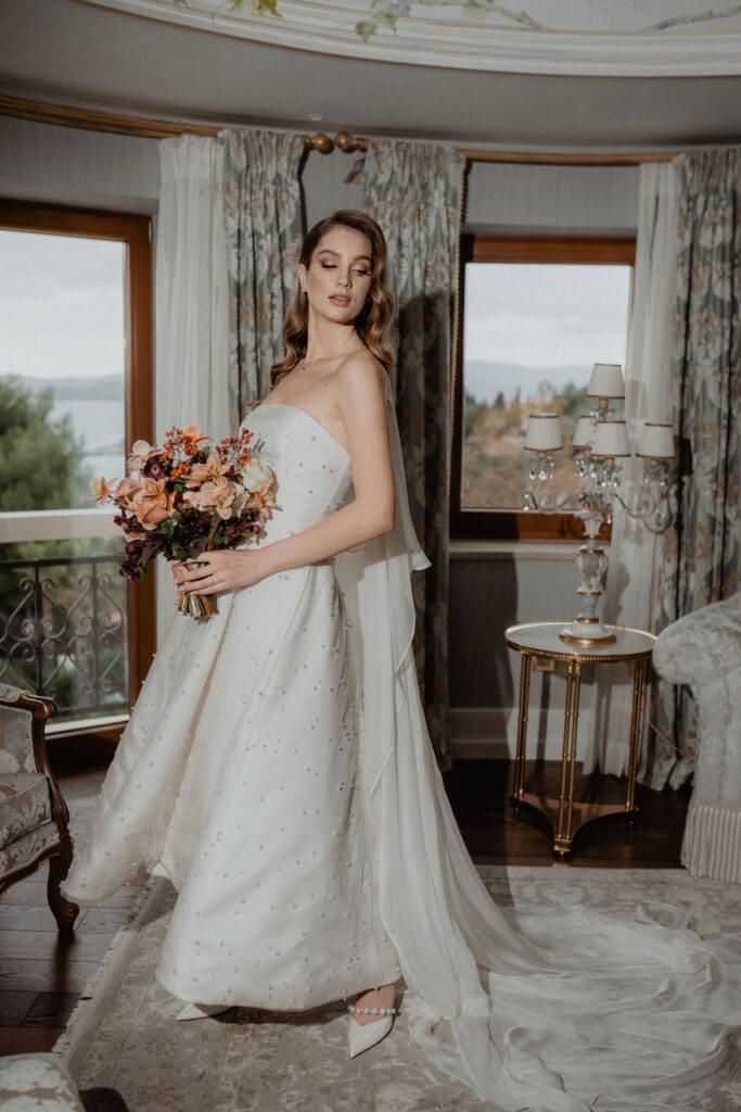 Audrey Corseted Midi Wedding Dress