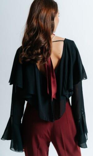 Bordo svileni šal kockastog uzorka materijala