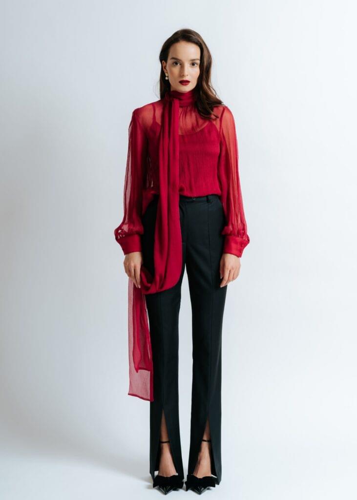 Svilena bluza od krep muslina